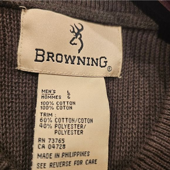 BROWNING Brown Outdoor Hunting Camo Sweater - Size Large - Picture 7 of 7